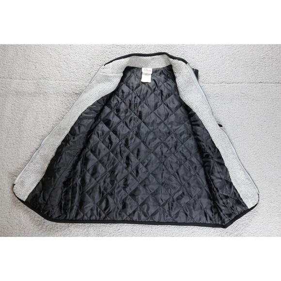 Disney Store Vest Womens Medium Gray Fleece Mickey Mouse Black Quilted Zip Up - Picture 2 of 7